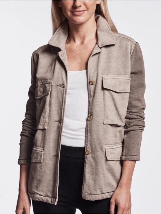 James Perse Jackets & Blazers - James Perse Mixed Media Surplus Jacket in Coyote Pigment Womens Size 0 / XS